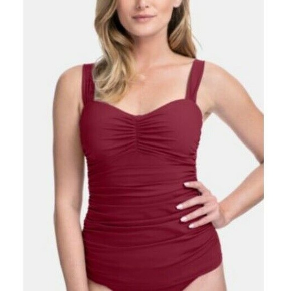 Gottex Other - Gottex Women's Tutti Frutti Sweetheart Tankini Top Swimsuit Red 34 D-Cup $98 NWT